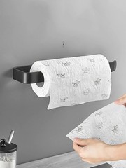 Holder Kitchen Roll Towel Paper Rack Under Cabinet Wall Toilet Self Adhesive