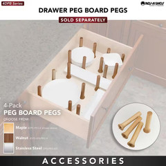 0.62 In. H X 24.25 In. W X 21.25 In. D Small Wood Peg Board Drawer Insert