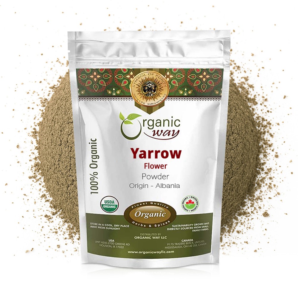 Organic Way Yarrow Flower Powder (Achillea millefolium) – Herbal Tea