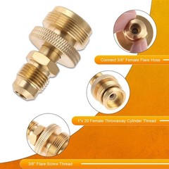 1LB Propane Tank Cansiter Regulator Adapter Connect to 3/8″Male Flare 5/8″-18UNF