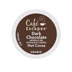 Cafe Escapes Dark Chocolate Hot Cocoa, Keurig K-Cup Pod, 24 Count