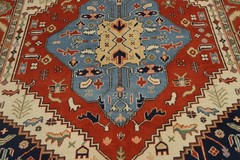 Oriental Area Rug 6×9 Vegetable Dye Geometric Hand-knotted Wool for Any Room
