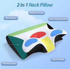 Cervical Pillow for Neck Pain Relief,Orthopedic Neck Support Pillow for Side