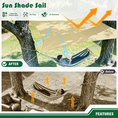Rectangle Sun Shade Sail Canopy Shelter Shade Mesh Cover Patio Yard Pool Outdoor