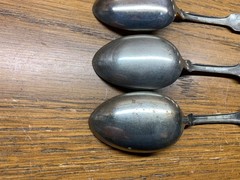 9 Rogers Nickel Silver spoons along with 4 Holmes & Edwards