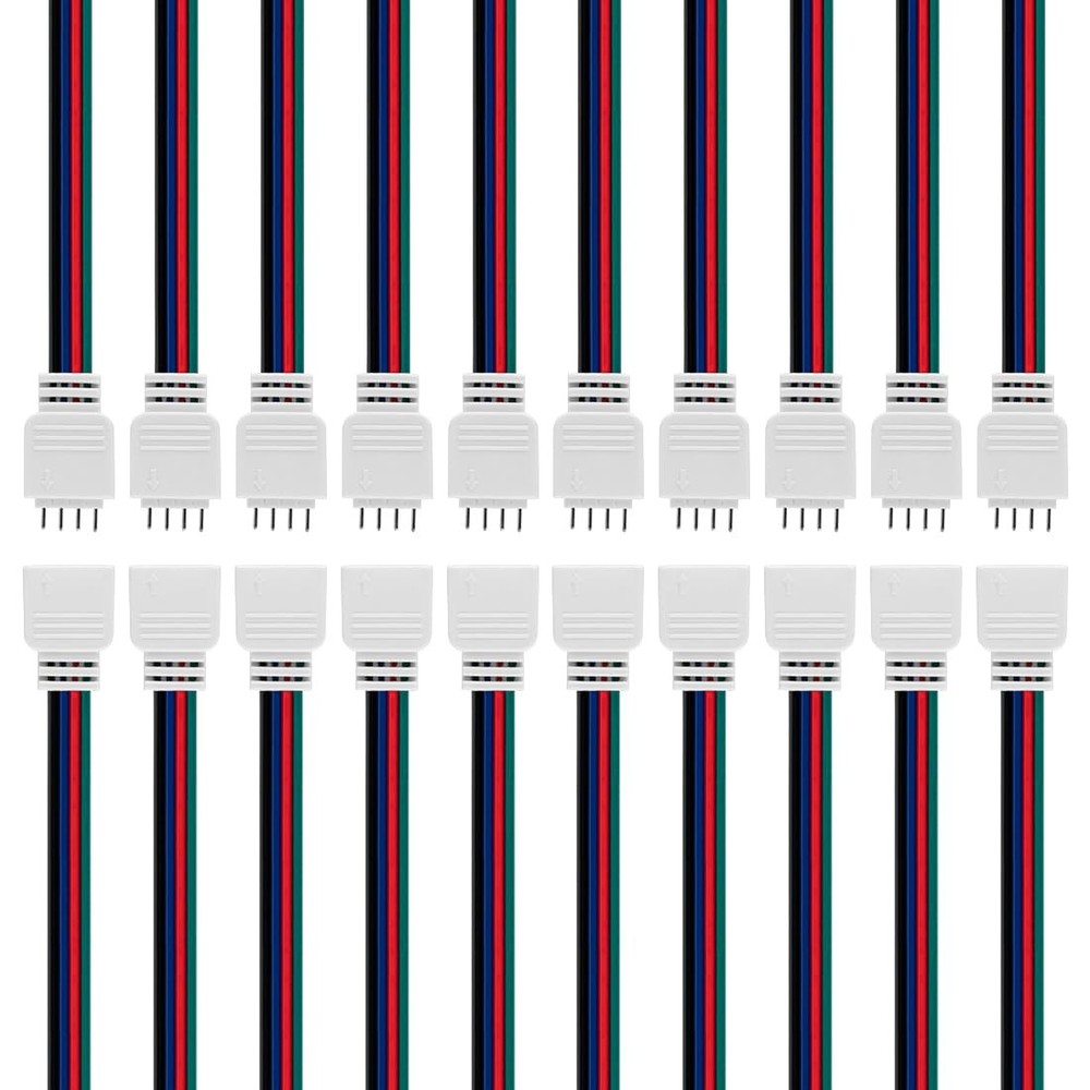 10 Pairs 17cm 4PIN JST SM 22AWG Wire Cable Male/Female Connector FCOB COB