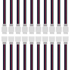 10 Pairs 17cm 4PIN JST SM 22AWG Wire Cable Male/Female Connector FCOB COB