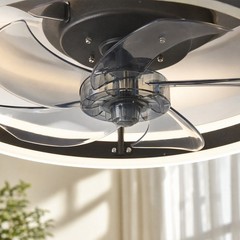 20″ Modern LED Ceiling Fan Lights Flush Mount Light kit With APP Remote Control