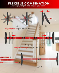 Stair Tread Template Tool, 8″ to 60″ Aluminum Stair Tread Jig for Accurately Mea