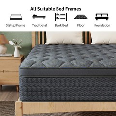 12″ Queen Mattress in Box, Gel Memory Foam Hybrid Pocket Spring Medium Firm
