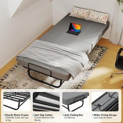 DUJAHMLAND Rollaway Bed Folding Bed with 6cm Foam Mattress for Adults & Guest