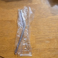Metal straw and Bottle Brush Cleaning Tool, Silver, Reusable, Less Than 10 in