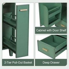 Bathroom Vanity with/Sink Solid Wood Frame Storage Cabinet w/Door Shelf, Drawer