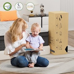 14″ Cal King Mattress Hybrid Spring Medium Firm Gel Memory Foam Bed in a Box