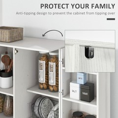 HOMCOM 63″ Kitchen Pantry Cabinet White, Refurbished