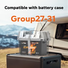 LiTime 12V 100Ah Group 27 Bluetooth LiFePO4 Lithium Battery For RV Marine Solar