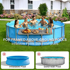 Poolside Bar Table for above Ground Pool, 49.4X9.6 Outdoor Hanging Swim-Up Table