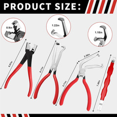 5-Pcs Kit Electrical Disconnect Pliers Set W/Gloves Auto Connector Tool Fuel Car
