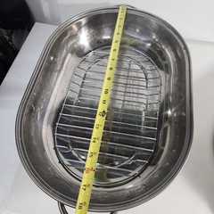 Himark Stainless Steel Oval Roaster Roasting Pan With Lid Rack 18″ X 12.5″