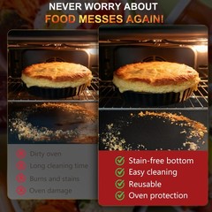 2 Pack Oven Liners for Bottom of Oven, 17″x25″ Heavy Duty NonStick Oven Liner…
