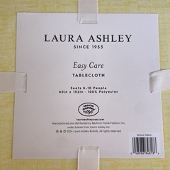 Laura Ashley Easy Care Tablecloth – Texture Yellow Rectanglar 60″ x 102″ New