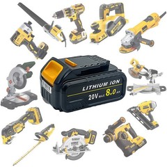 2-Pack 20V 8.0Ah Rechargeable Lithium-Ion Batteries Compatible with Dewalt（SALE）