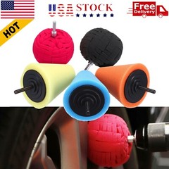 Foam Drill Polishing Cone Ball Pads Kit Car Hub Waxing Buffing Wheel Polisher 4″