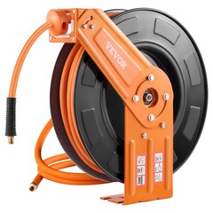 Retractable Air Hose Reel 3/8 IN x 100 FT Rubber Air Hose Reel Max 300 PSI