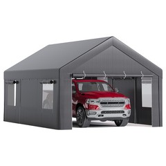 12x20FT Heavy Duty Portable Carport with Roll-Up Windows and Removable Sidewalls