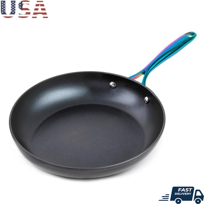 Non Stick Frying Pan 12 Inch Induction Safe Ergonomic Handle Heavy Duty Cookware
