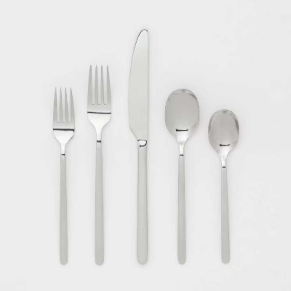 20pc Flatware Set Silver: Stainless Steel Silverware Set, Includes Forks, Spoons