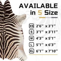Zebra Print Area Rug Faux Skin Cowhide Animal Design Mat Faux Suede Indoor Floor