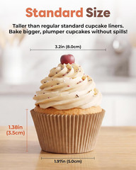 Non-stick 200pcs Standard Cupcake Liners for Baking, Natural, Food-grade Cupcake