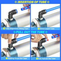 TAILONZ PNEUMATIC Blue 6mm OD 4mm ID Polyurethane PU Air Hose Pipe Tube Kit 1…