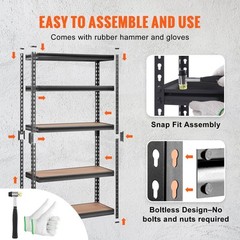 Storage Shelving Unit Garage Storage Rack 5-Tier Adjustable 2000 lbs Load