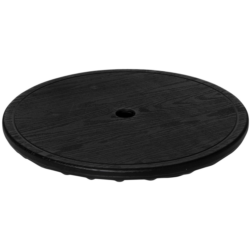 Modern Wood Grain Umbrella Table Tray 19.75in Black