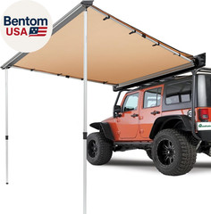Vehicle Awning 4.6’X6.6′ Roof Rack Pull-Out Sun Shade UV50+ Pu3000Mm, Retractabl