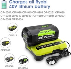 For RYOBI 40V Lithium-Ion 4Ah High Capacity Battery OP40404VNM Battery /Charger