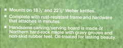 Vtg Weber Sidekick 1800 Maple Cutting Carving Board For 18.5″ or 22.5″ Kettle