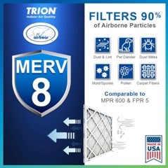 Trion Air Bear 255649-103 (4 Pack) Pleated Furnace Air Filter 20″x20″X5″ MERV 8