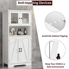 Kitchen Pantry Cabinet, Standing Cupboard,Storage Cabinet for Living Room, White