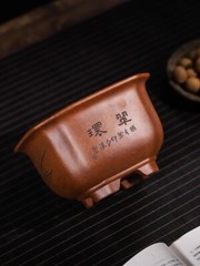 7.68in Chinese Collection Classical Carving Painting Refine Bonsai Flower Pot