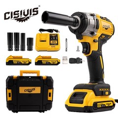 20V Cordless Impact Wrench 1/2″ 500Nm High Torque Brushless Drill w/ 2 Batteries