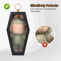 Protective Case, Coffin Shaped Display Case for 17cm Doll with a Clear Acryli…