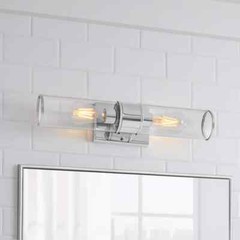 Home Decorators Laurel Falls 19.75 in. 2-Light Chrome Bathroom Vanity Light