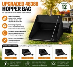 Upgraded 48388 Hopper Bag for Agri-Fab 42″ Tow Lawn Sweeper, Replacement 45-0320