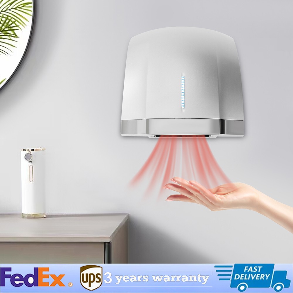 1800W Automatic Electric Hand Dryer Commercial and Household Use Silver 70-75dB