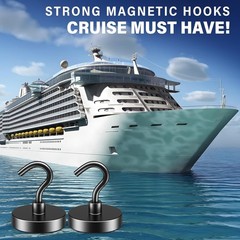 6 Pack 110 Lbs Magnetic Hooks Heavy Duty, Neodymium Magnet Hooks, Strong Black M