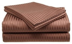 2 PACK:Deluxe Hotel , 400 Thread Count 100% Cotton Sateen Sheet Set Dobby Stripe