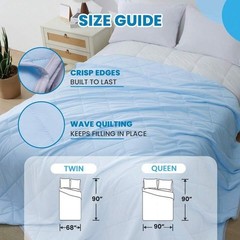 Cooling Quilt or Blanket for Hot Sleepers Soft & Lightweight Summer Cold (Queen)